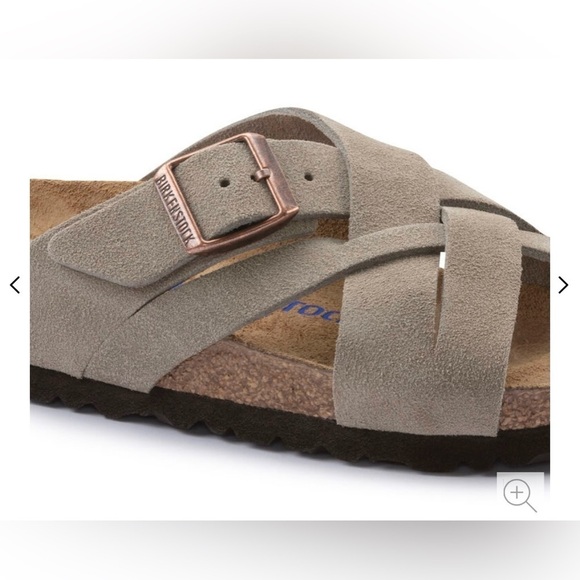 NWT Birkenstock  Lugano Soft Footbed Suede Leather Taupe Sandals Men’s Sz 44/11 main image 4